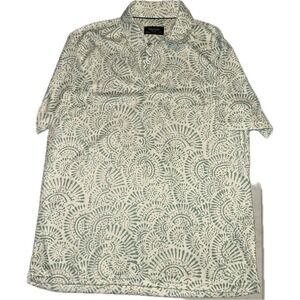Visitor Men's L Hawaiian Polo Shirt 4-Way Stretch‎ Polyester Casual